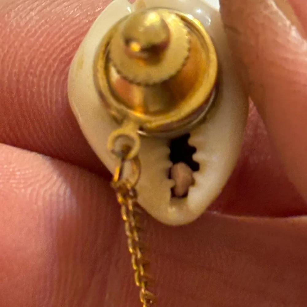 Vintage Cowrie Shell Cuff Links